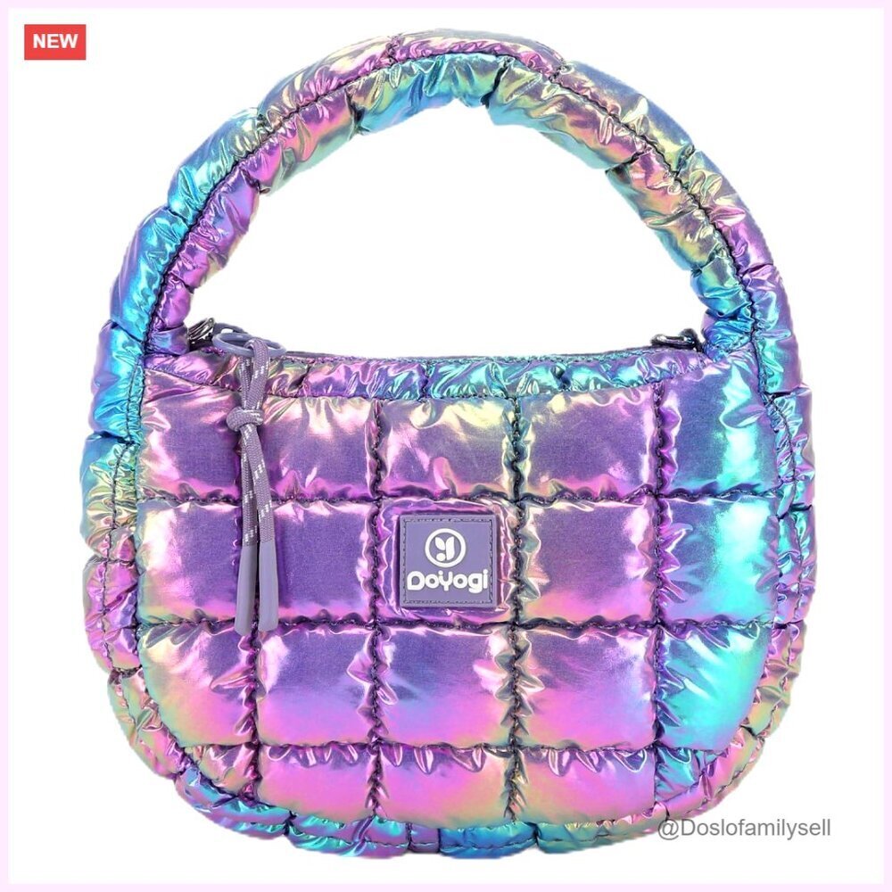 Puffer Quilted Wristlet Bag Nylon Lightweight Small Handbag